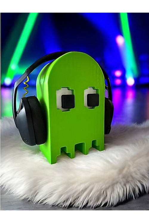 Pacman Dekoratif Masaüstü Kulaklık Standı Kulaklık Tutacağı 20 cm Yeşil