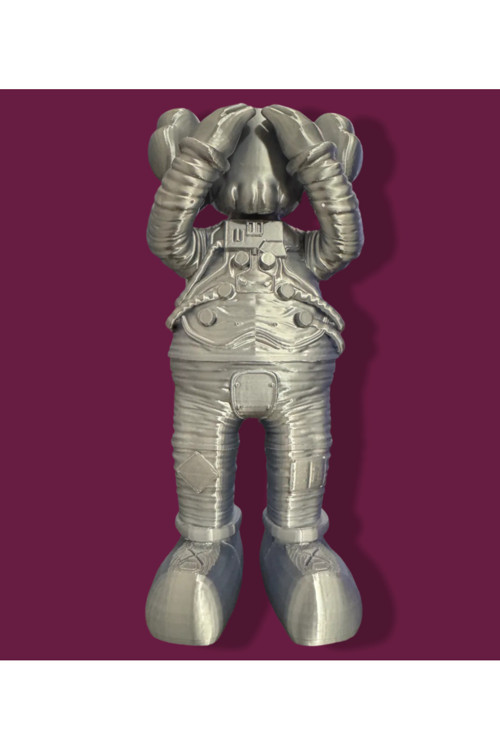 Kaws Astronot Figür 20 cm Büyük Boy Hediyelik Obje Biblo Gümüş