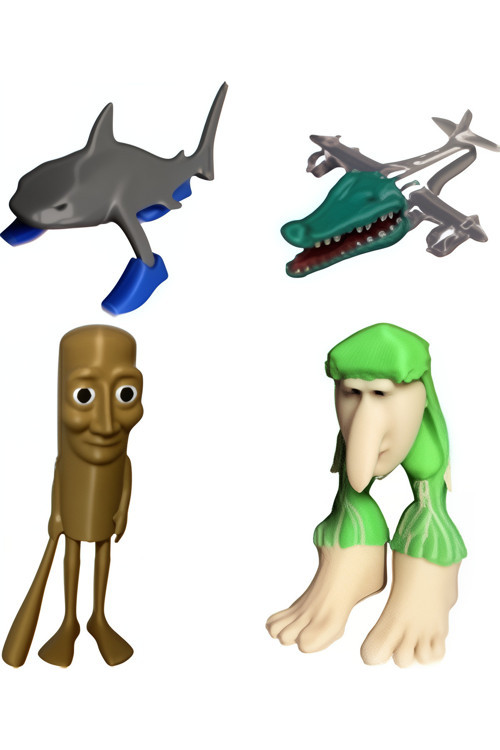4'lü Set Brainrot Figür Tung Tung Sahur, Brr Brr Patapim, Tralalero Tralala, Bombardino Crocodilo