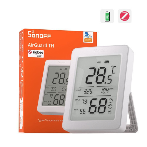 AirGuard LCD Ekranlı Zigbee Akıllı Sıcaklık ve Nem Sensörü | SNZB-02DR2