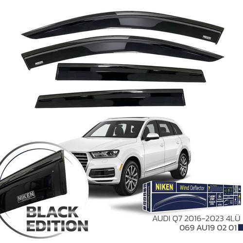 Niken Audi Q7 Black Edition Kromlu Cam Rüzgarlığı 4Lü 2016-2023 Arası Uyumlu