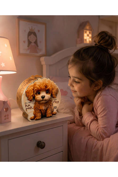 Özel Kutusunda Sevimli 3D Köpek Figürlü Kumbara (Büyük Boy)