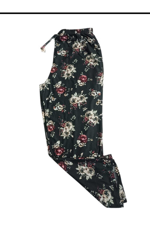 Büyük Beden Likralı Yıldız Desen Kadife Pijama Alt