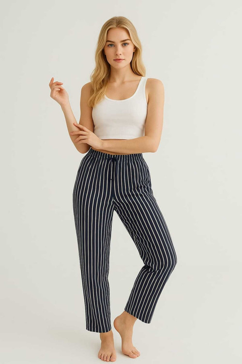 Büyük Beden Likralı Yıldız Desen Kadife Pijama Alt