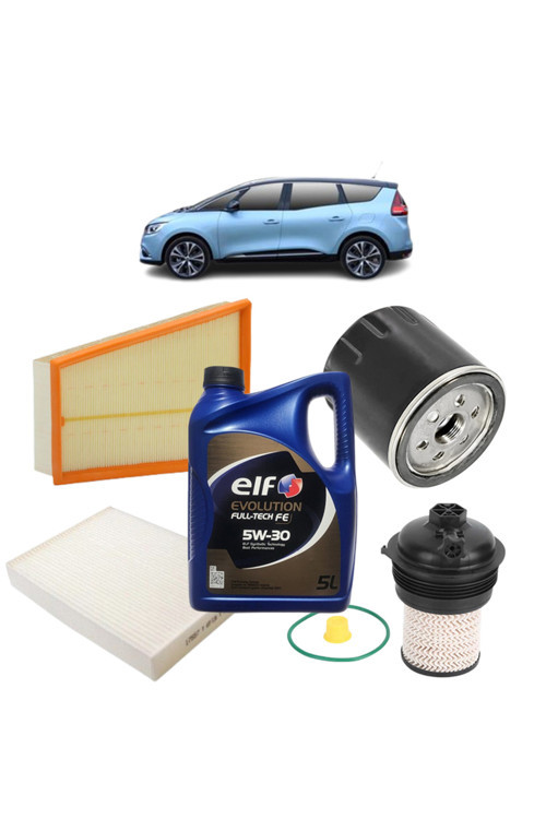 Renault Scenic Ve Grandscenic 4plus Karbon Filtre Bakım Seti 1.5 Dci Elf Evolution Yağlı 2016 Sonras