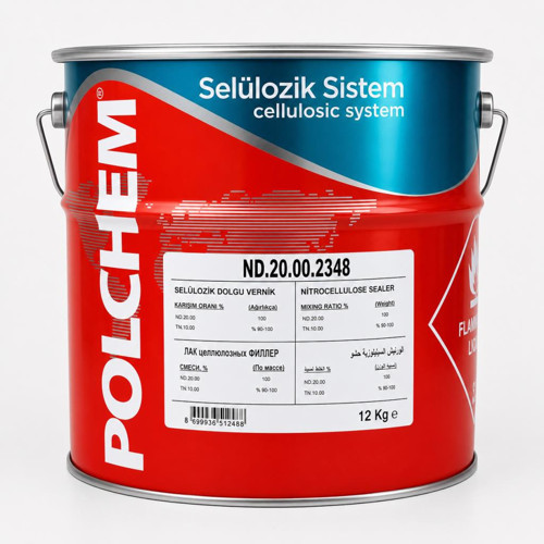 Selülozik Dolgu Vernik Nd-20.00 12 Kg Şeffaf