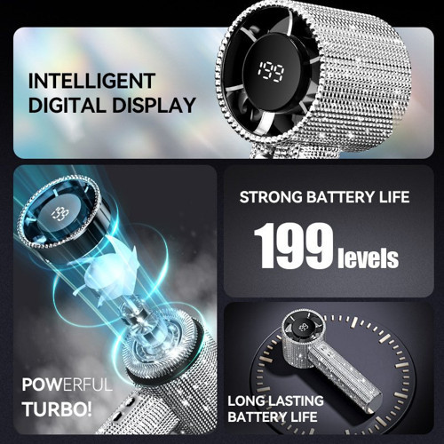 S5 Turbo Fan, Fırçasız Motorlu Şarjlı El Fanı, Dijital Ekranlı Taşınabilir Yüksek Hızlı Mini Fan
