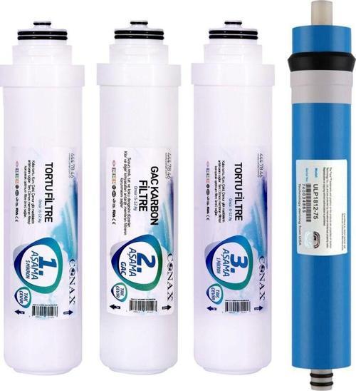 İhlas Aura Cebilon Silver ve Platinum Su Arıtma Cihazı Uyumlu 3 + 1 Mebran Filtre Seti
