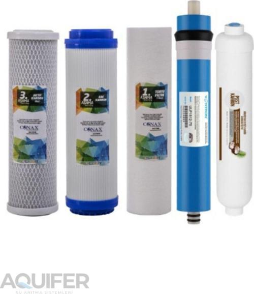 Açık Kasa 5 Aşamalı Filtre Seti + Postkarbon Filtre