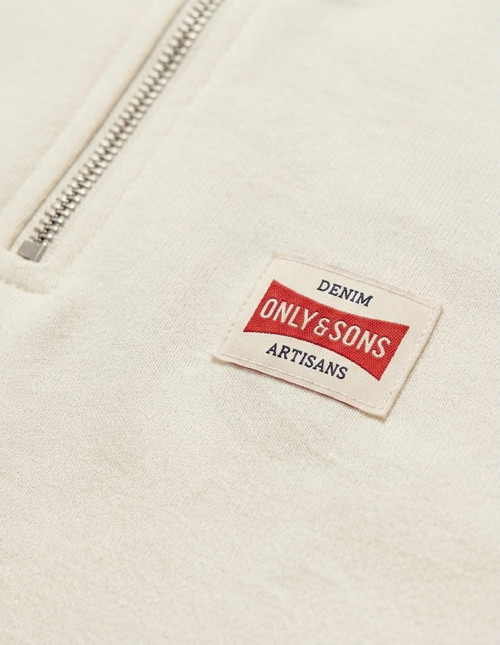 Erkek ONSDAWSON REG LS HALF SWEATSHİRT BEYAZ - 22039036