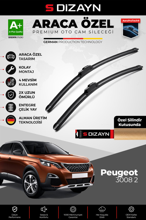 Peugeot 3008 2 Ön Cam Silecek Seti 2016-2023 Premium Araca Özel 70-40 Cm A+ Kalite
