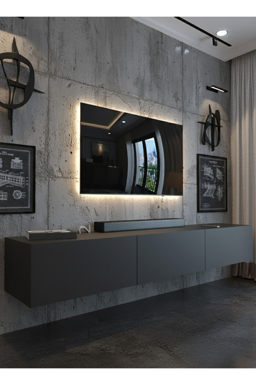 KARNAVAL DUVARA MONTE TV SEHPASI 150 CM - ANTRASİT - DM1501-4