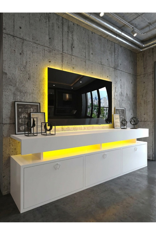 KARNAVAL LEDLİ TV ÜNİTESİ 150 Cm BEYAZ L8203-1