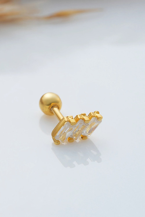 925 Ayar Baget Taşlı Minimal Tragus Piercing