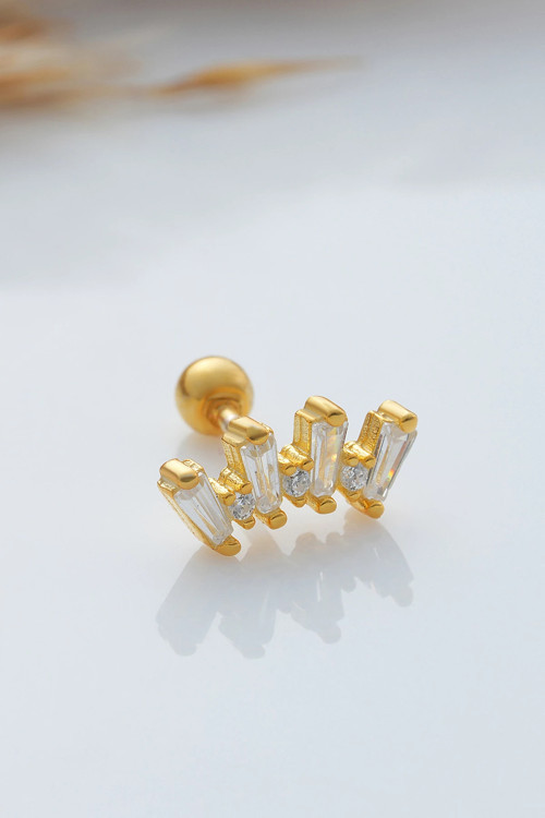 925 Ayar Baget Taşlı Minimal Tragus Piercing