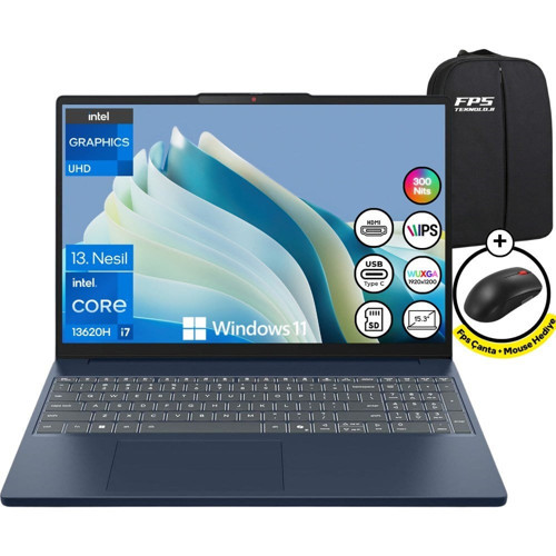 Ideapad Slim 3 15IRH10 İ7-13620H 32GB Ram 1tb SSD 15.3" Fhd IPS Wuxga W11 83K10060TR Taşınabilir Bilgisayar