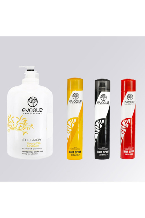 Evoque Milk Therapy Saç Kremi 1000 Ml + Evoque Professıonal Saç Spreyi 3lü