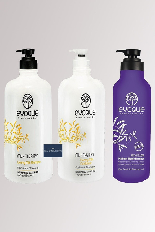 Evoque Milk Therapy Sülfatsız Şampuan Saç Kremi Anti-yellow Silver Şampuan 1000ml