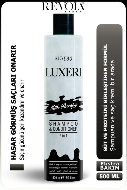 Luxeri 2'si 1 Arada Şampuan ve Kondisyoner Yıpranmış Saçlar İçin Onarıcı 500 Ml Milk Therapy