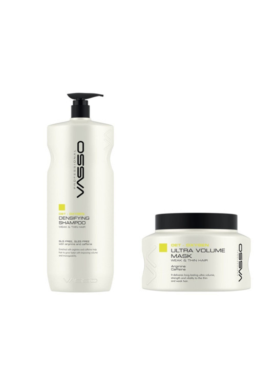 VASSO Ince Telli Saçlar Için Hacimlendirici Ve Yoğunlaştırıcı Set-şampuan 1500ml-maske 525ml