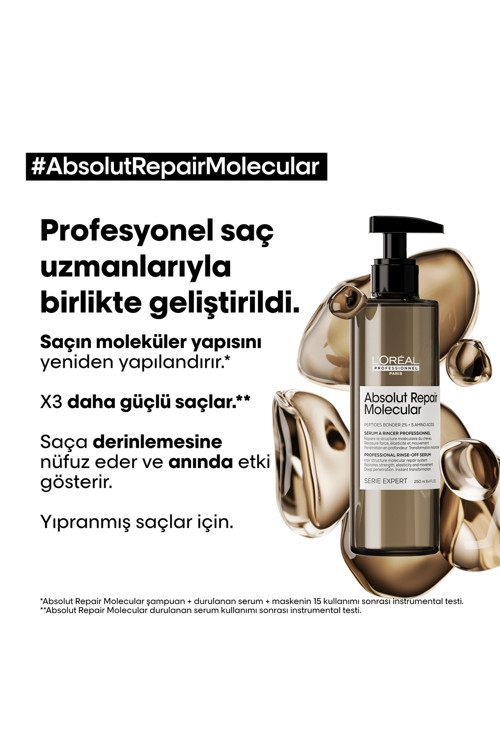 Absolut Repair Molecularsaçin Moleküler Yapisii Onaran Durulanan Serum 250Ml