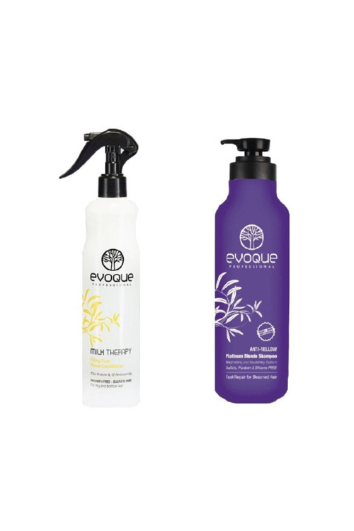 Evoque Antı-yellow Sılver Şampuan + Mılk Therapy ( Tuz Ve Parafen ) Içermeyen Bakım Spreyi