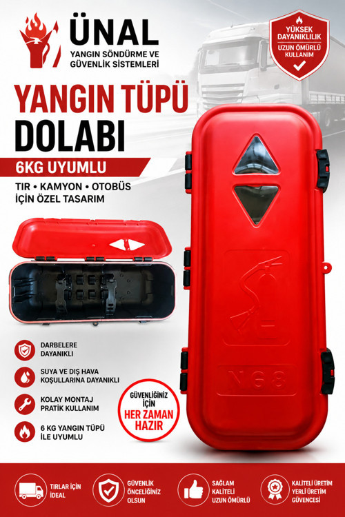 6 Kg Araç Yangın Tüpü Kkt Abc Oto Muayene Yangın Söndürücü Montaj Aparatlı