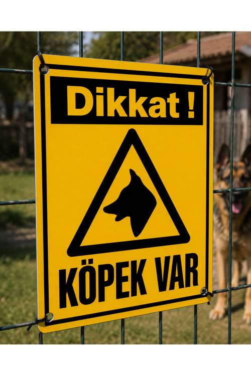 Dikkat Köpek Var Uyarı Levhası 25X35 Cm Dekota Pvc İkaz Tabelası Ofis Bahçe Kapı
