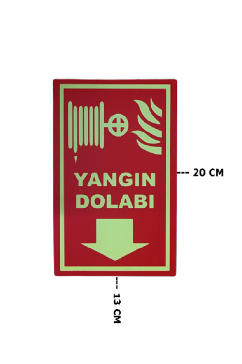 Fosforlu Yangın Dolabı Levhası Kolay Montaj İş Yeri Apartman Uyumlu Fosforlu Fotolümen