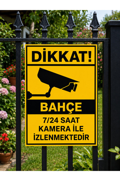 7/24 Kamera İle İzlenmektedir Uyarı Levhası 25X35 Cm Pvc İkaz Tabelası Bahçe Kapı