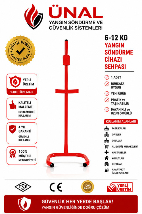 6-12 Kg Yangın Söndürme Cihazı Sehpası Yangın Söndürücü Standı Metal Sehpa