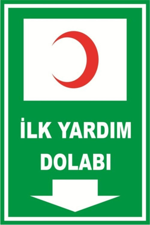 İlk Yardım Dolabı İkaz Levhası 20X30 Cm Dekota Uv Baskı İkaz Tabelası Araç Muayene Oto