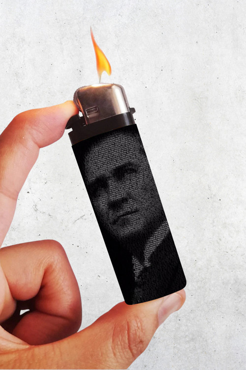 Atatürk Siyah V2 Baskılı Klasik Çakmak, Tekrar Doldurulabilir