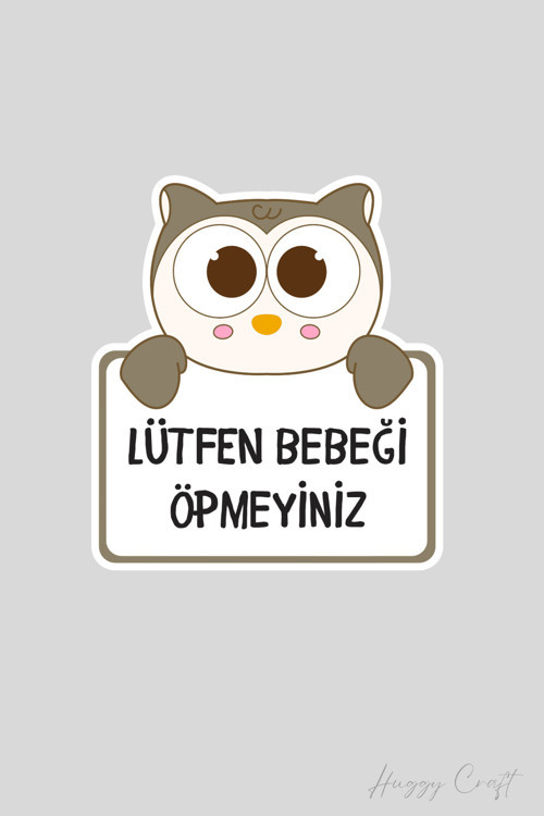 Sevimli Baykuş Sticker Lütfen Bebeği Öpmeyiniz Etiketi