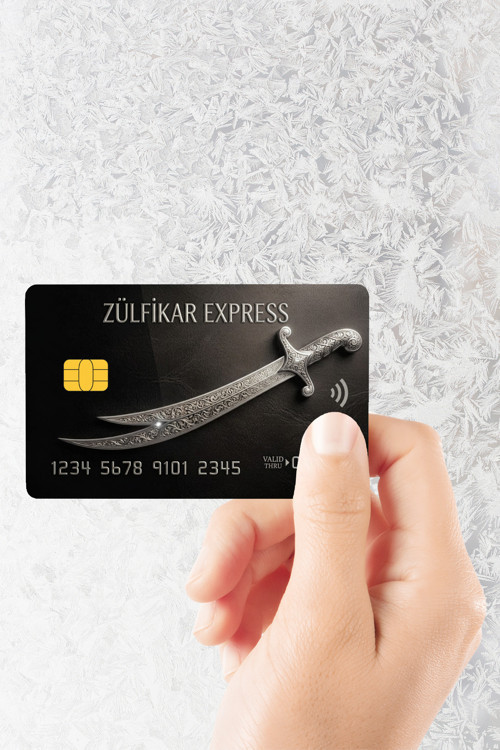 Zülfikar Express Black Kart Kaplama Sticker Kart Etiketi (Yüksek Kaliteli Baskı)