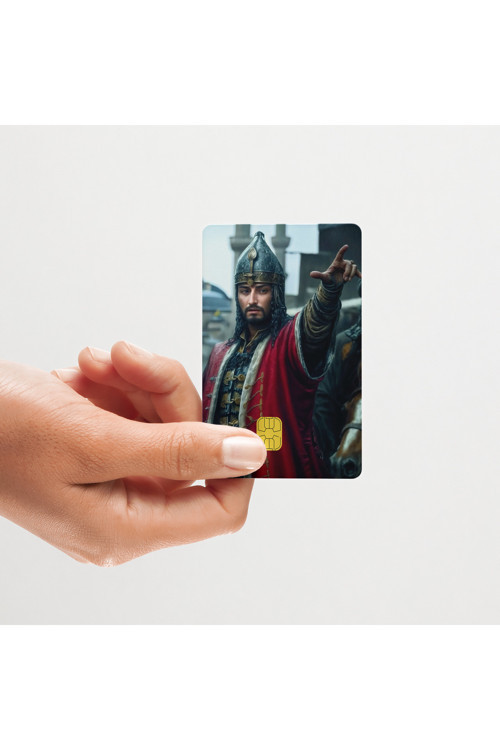 Fatih Sultan Mehmet Parlak Görünümlü Kredi/Banka Kart Kaplama Sticker (Yüksek Kalite)