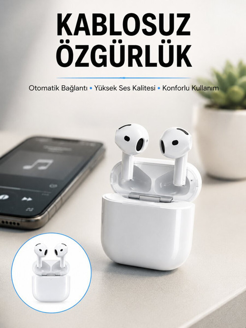 4.Nesil Bluetooth Kulaklık Yüksek Ses Kaliteli Dokunmatik Kontrol Özellikli Yeni - NLCAEB3257-4