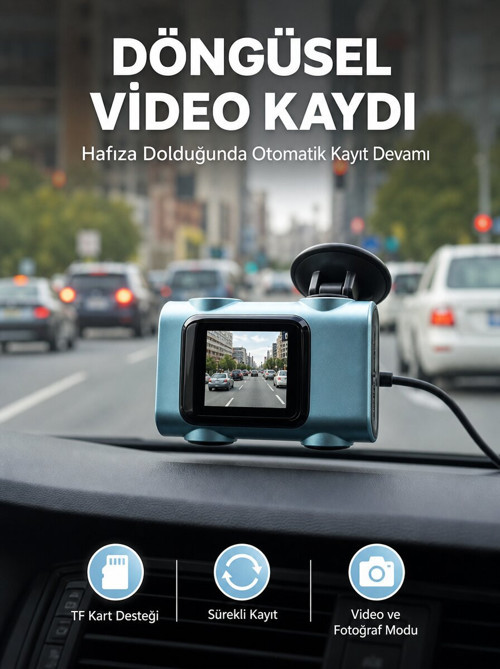 Mini Araç İçi Kamera Sürekli Kayıt Geniş Açılı Yeni Nesil - NLCAEB3812-3777