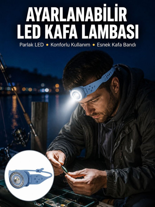 Kampçı Kafa Lambası Su Geçirmez Çok Modlu LED Yeni Nesil - NLCAEB8134-8684