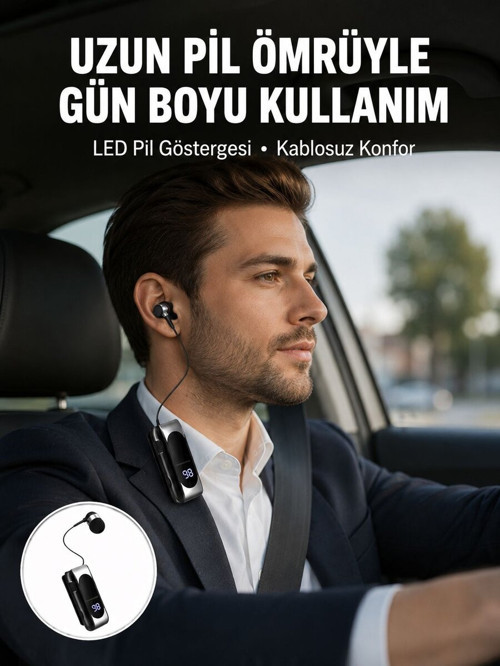 Bluetooth 5.2 Klipsli Kablosuz Kulaklık – Dijital Ekran & Titreşimli Uyarı Yeni - NLCAEB8803-4