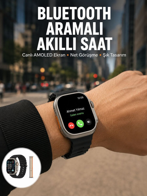 Akıllı Saat Kol Saati Android ve İOS Uyumlu Nabız Ölçer Sesli Asistan Yeni Nes - NLCAEB3735-5