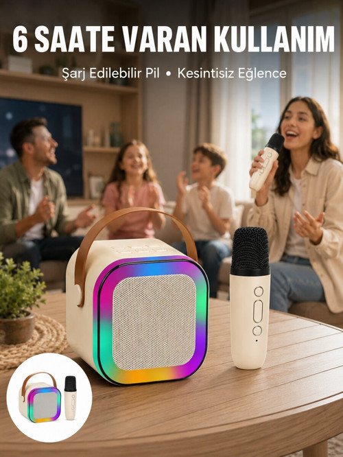Taşınabilir Karaoke Mikrofon Seti Bluetooth Hoparlörlü Yeni Nesil - NLCAEB9799-8601