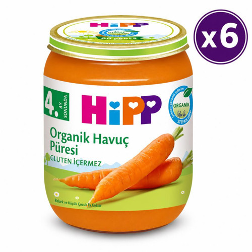 Organik Kavanoz Havuç Püresi 125 G - 6'lı Paket
