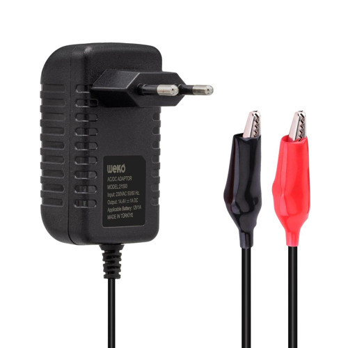 Weko 14.4 Volt 1Amper Krokodil Uçlu Ledli Yerli Üretim Akü Şarj Cihazı Kod:21593