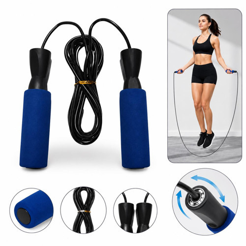 Rulmanlı Atlama İpi Ayarlanabilir Uzunluk Kaymaz Sünger Saplı Fitness Egzersiz Kardiyo İpi