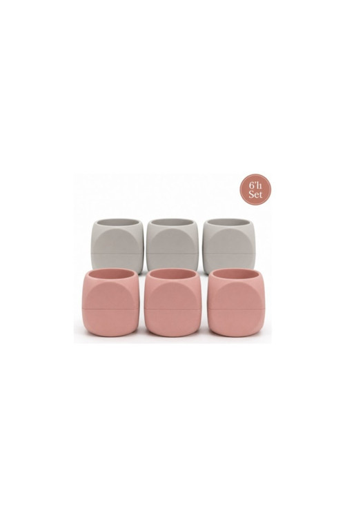Karasu Küp Saksı 6Lı Set- Sukulent,Kaktüs Saksısı