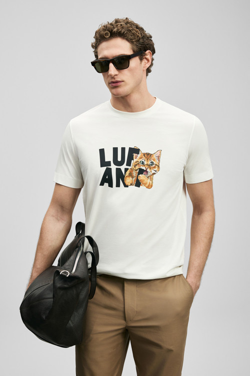 Max Modern Grafik Tişört Kırık Beyaz