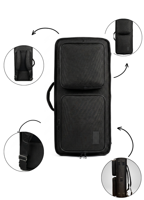 Profesyonel Gigbag (korumalı) 3'lü Kemençe Kılıfı Siyah 1900 Denye Geçirmez