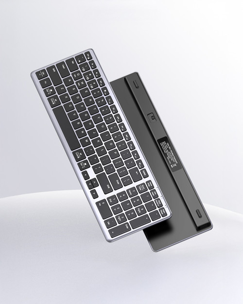 Kablosuz Ultra İnce Sessiz Bluetooth İngilizce Q Klavye, Siyah, 15258