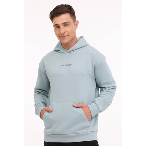 Greys Erkek Mavi Kapüşonlu Sweatshirt